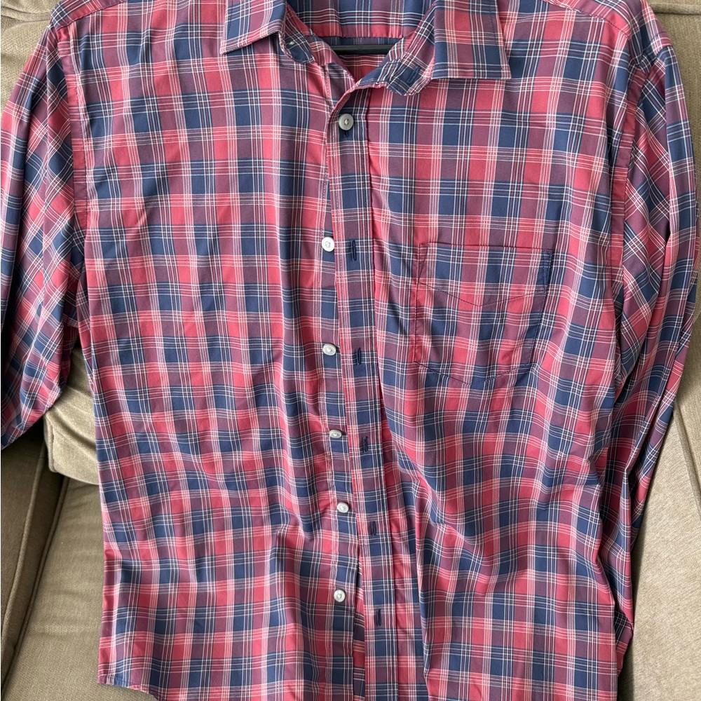 UNTUCKit Red and Blue Checkered Shirt